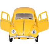 JOKO Kovové Auto Volkswagen Classical Beetle 1967 1:36 so svetlom a zvukom + otváracie dvere, žlté