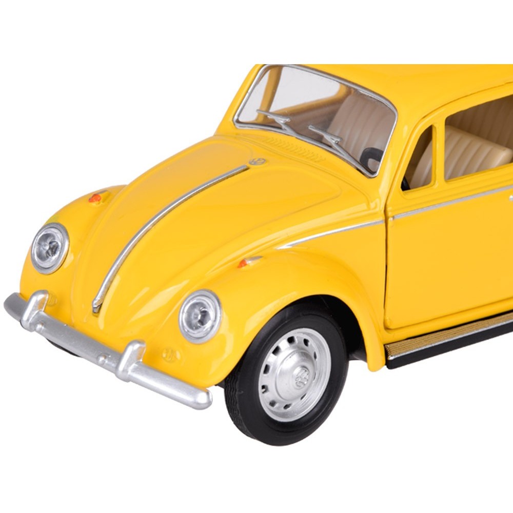 JOKO Kovové Auto Volkswagen Classical Beetle 1967 1:36 so svetlom a zvukom + otváracie dvere, žlté
