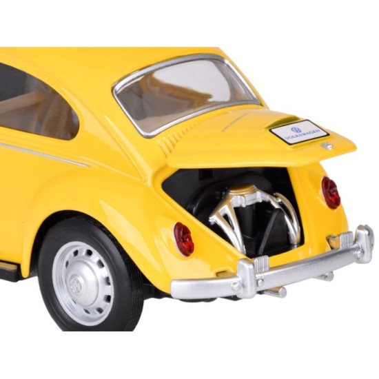 JOKO Kovové Auto Volkswagen Classical Beetle 1967 1:36 so svetlom a zvukom + otváracie dvere, žlté