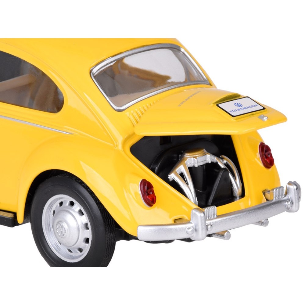 JOKO Kovové Auto Volkswagen Classical Beetle 1967 1:36 so svetlom a zvukom + otváracie dvere, žlté