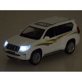 JOKO Kovové Auto TOYOTA LAND CRUISER PRADO SUV so svetlom a zvukom + otváracie dvere, biele