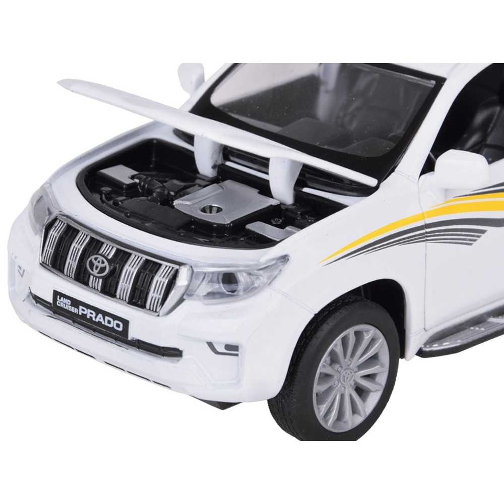 JOKO Kovové Auto TOYOTA LAND CRUISER PRADO SUV so svetlom a zvukom + otváracie dvere, biele