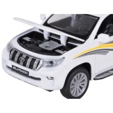 JOKO Kovové Auto TOYOTA LAND CRUISER PRADO SUV so svetlom a zvukom + otváracie dvere, biele