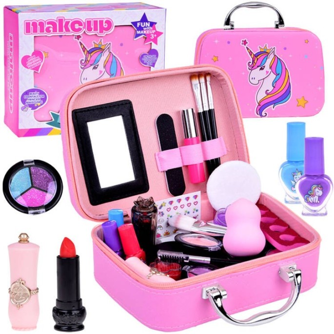 JOKO Detský Kozmetický Kufrík Jednorožec s Make UP sadou + Laky na Nechty, ružový