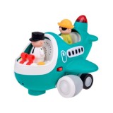Hola Toys RC Interaktvíne Lietadlo s Pilotom pre Najmenších na diaľkové ovládanie so svetlom a zvukom + otvárací kufor na gombík