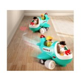 Hola Toys RC Interaktvíne Lietadlo s Pilotom pre Najmenších na diaľkové ovládanie so svetlom a zvukom + otvárací kufor na gombík