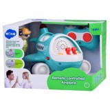 Hola Toys RC Interaktvíne Lietadlo s Pilotom pre Najmenších na diaľkové ovládanie so svetlom a zvukom + otvárací kufor na gombík