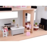 JOKO Detský Drevený Domček LOFT 80cm s nábytkom + Drevené Postavičky
