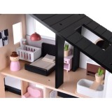 JOKO Detský Drevený Domček LOFT 80cm s nábytkom + Drevené Postavičky