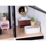JOKO Detský Drevený Domček LOFT 80cm s nábytkom + Drevené Postavičky