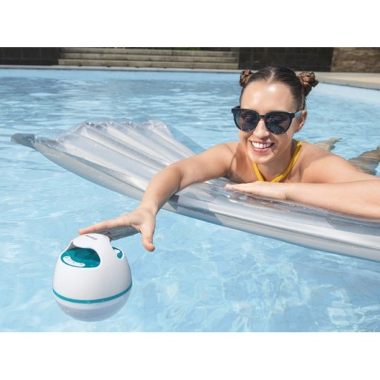 Bestway 58700 Plávajúci Reproduktor Bluetooth s LED svetlom, Vodotesný do bazéna + USB nabíjačka
