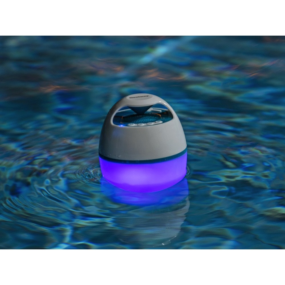 Bestway 58700 Plávajúci Reproduktor Bluetooth s LED svetlom, Vodotesný do bazéna + USB nabíjačka