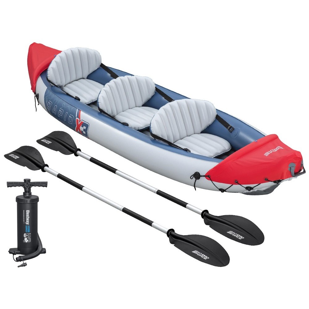Bestway 65132 Nafukovací Kajak Rapid X3 381 x 100 cm pre 3 osoby + hliníkové veslá + batoh