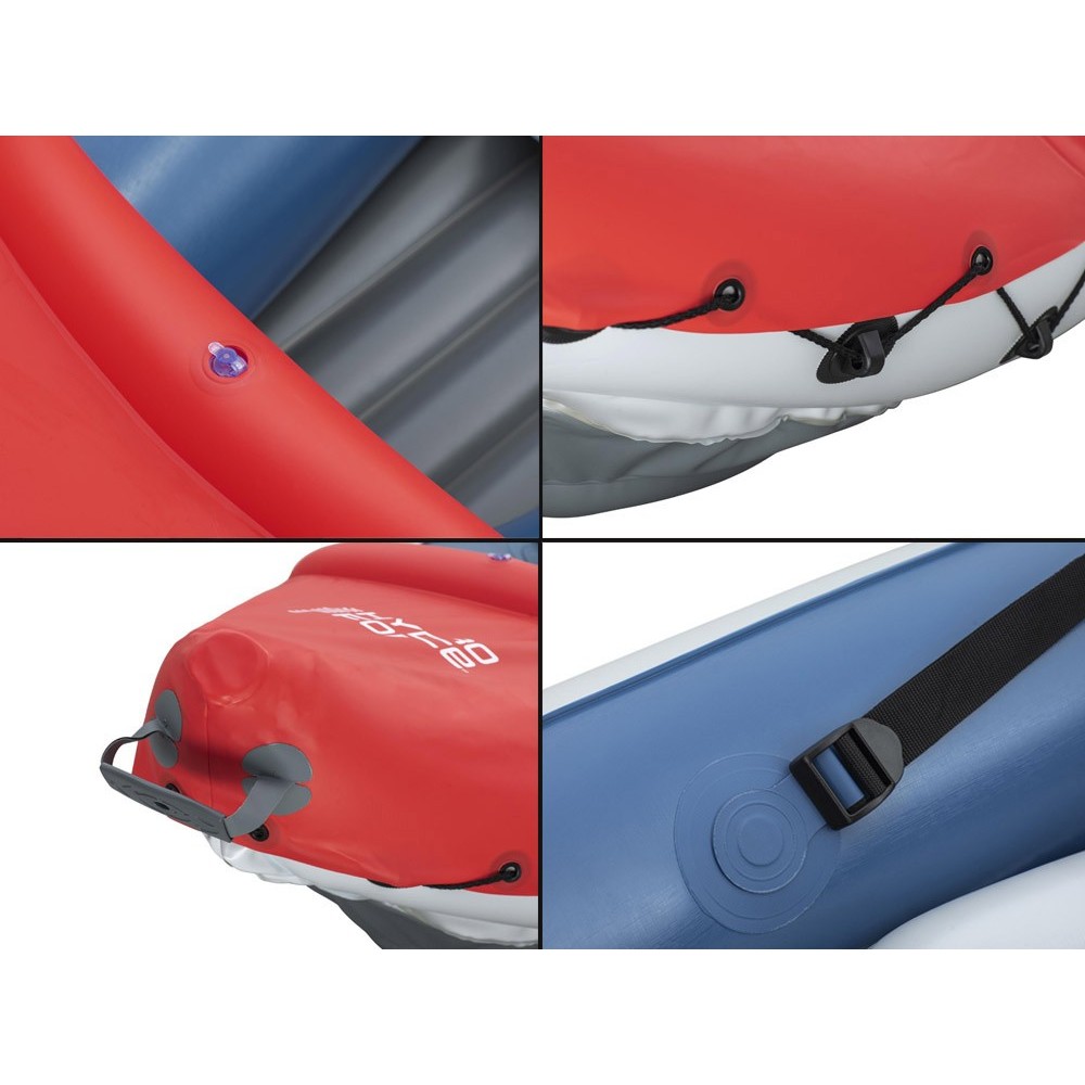 Bestway 65132 Nafukovací Kajak Rapid X3 381 x 100 cm pre 3 osoby + hliníkové veslá + batoh