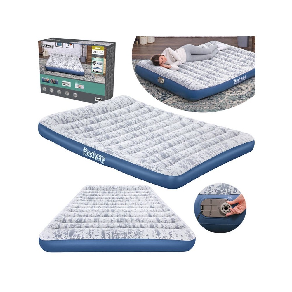 Bestway Nafukovací Dvojmiestny Velúrový matrac Queen 203 x 152 x 30 cm