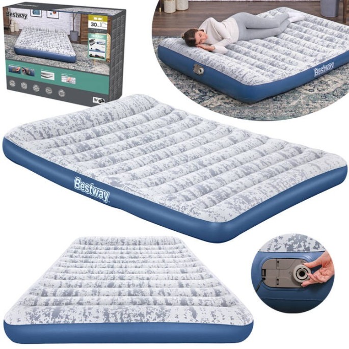 Bestway Nafukovací Dvojmiestny Velúrový matrac Queen 203 x 152 x 30 cm