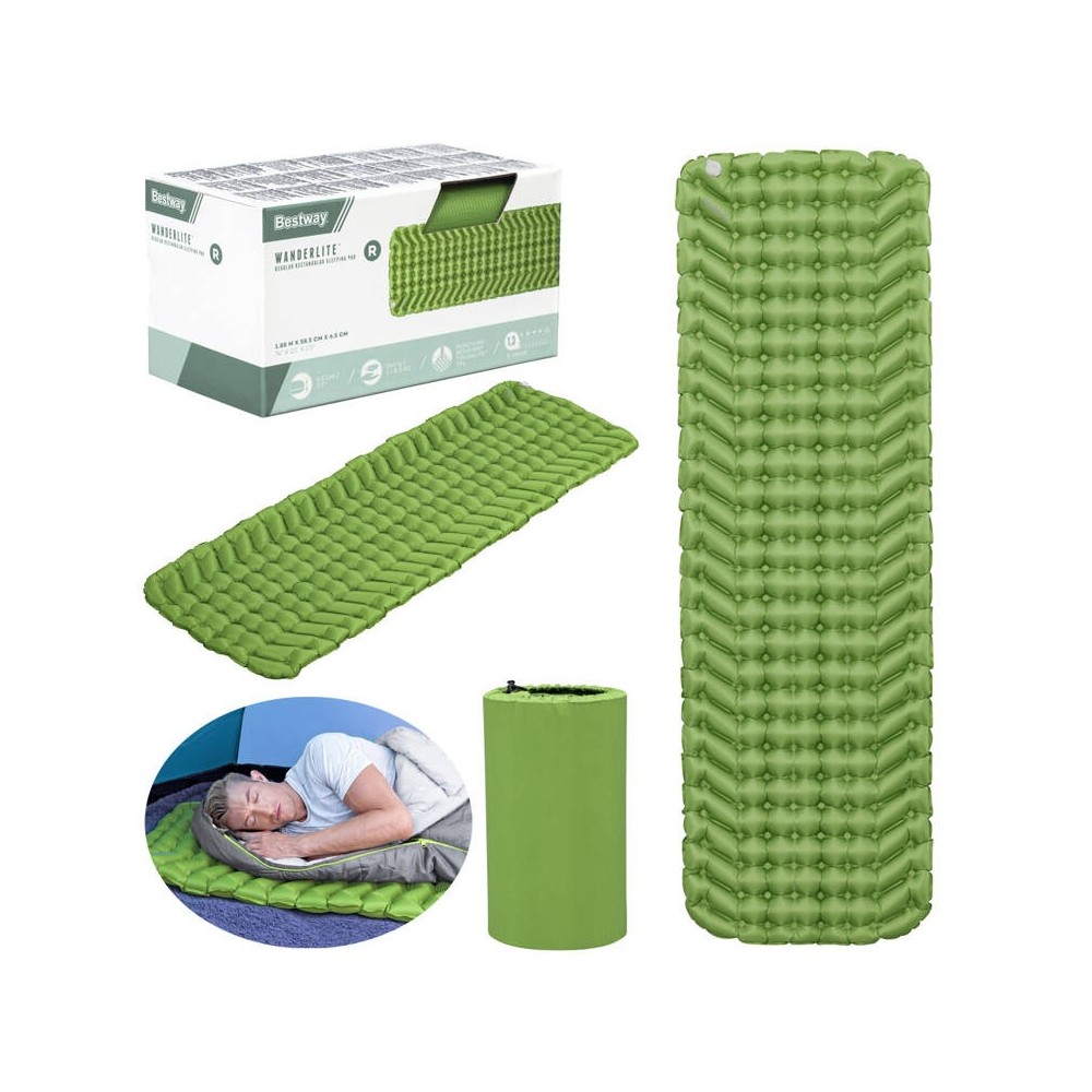 Bestway 69615 Karimatka, Podložka do Spacieho Vaku WanderLite 188 x 58,5 x 6,5 cm