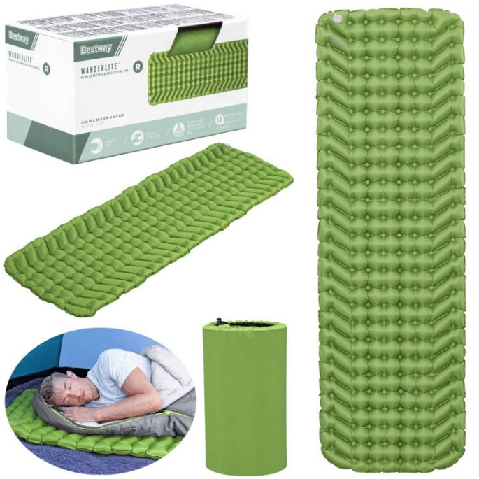 Bestway 69615 Karimatka, Podložka do Spacieho Vaku WanderLite 188 x 58,5 x 6,5 cm