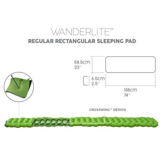 Bestway 69615 Karimatka, Podložka do Spacieho Vaku WanderLite 188 x 58,5 x 6,5 cm