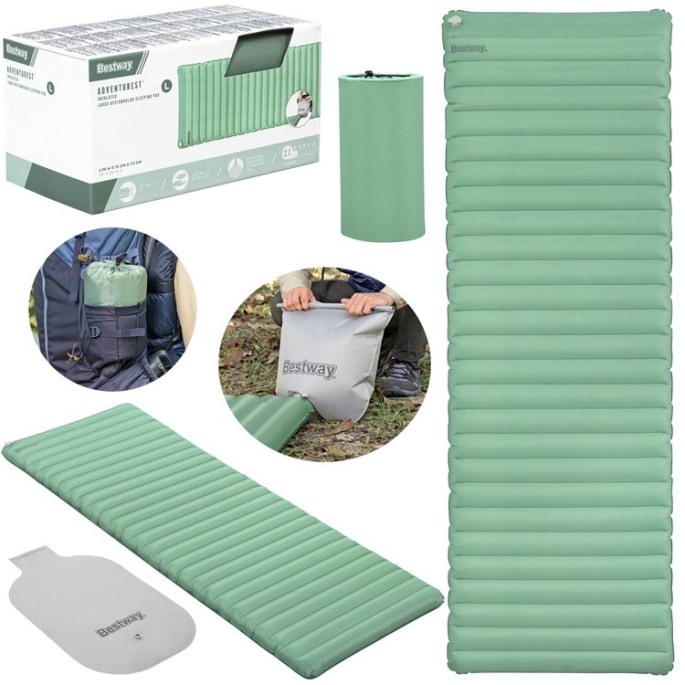 Bestway 69618 Karimatka, Nafukovacia podložka na spanie AdventuRest matrac 198 x 71 cm