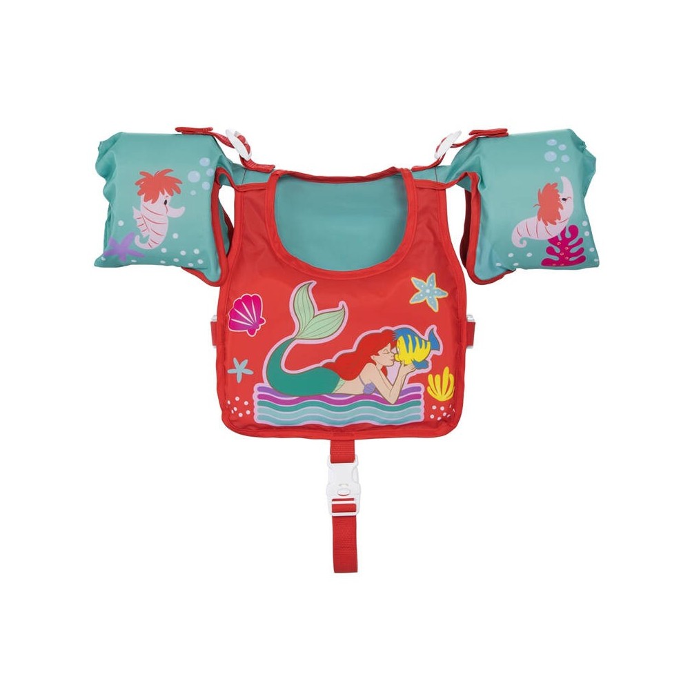 Bestway 9101I Plávacia Vesta s Rukávnikami Disney Morská Panna Ariel, 3-6rokov