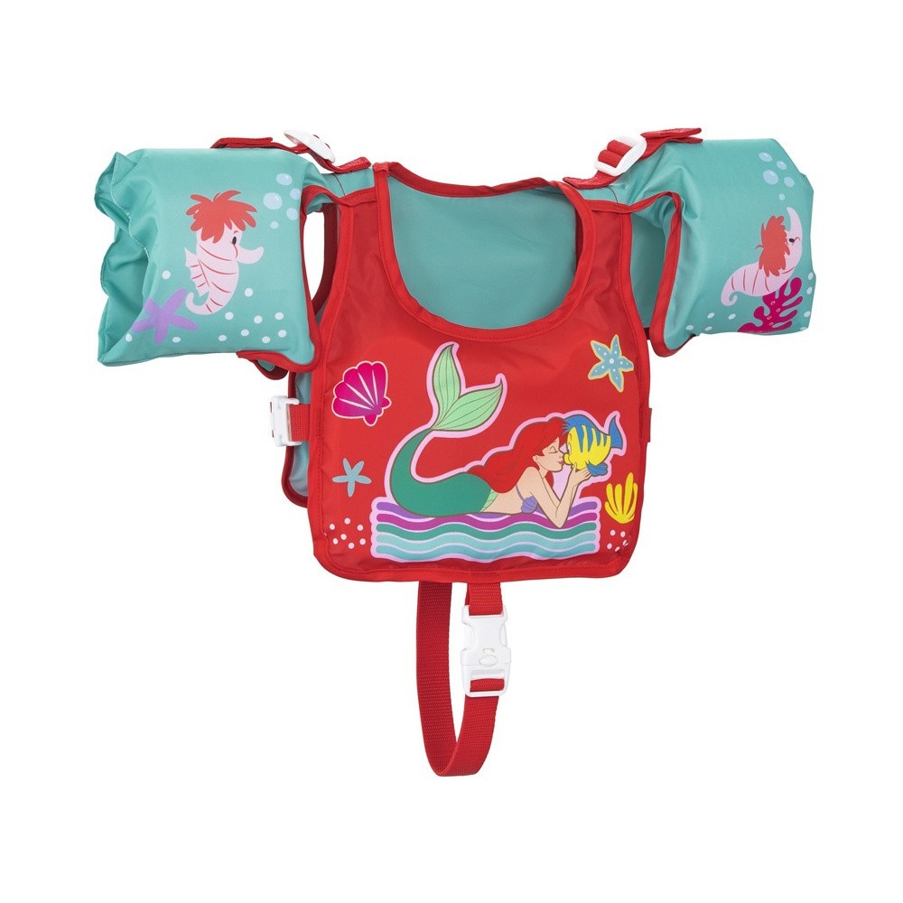 Bestway 9101I Plávacia Vesta s Rukávnikami Disney Morská Panna Ariel, 3-6rokov