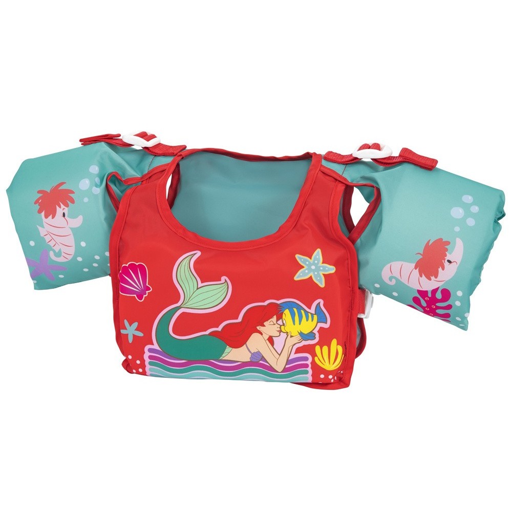 Bestway 9101I Plávacia Vesta s Rukávnikami Disney Morská Panna Ariel, 3-6rokov