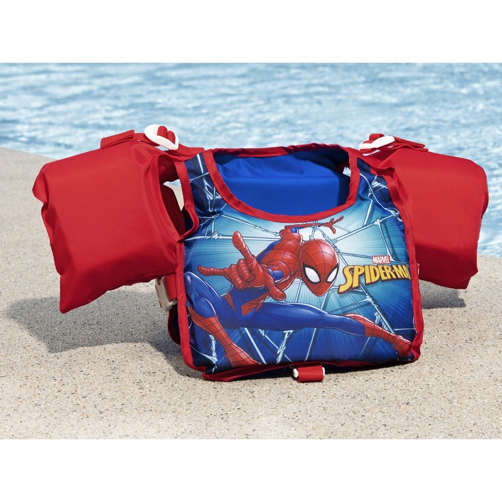 Bestway 98795 Plávacia Vesta s Rukávnikami Spiderman Marvel, 3-6rokov