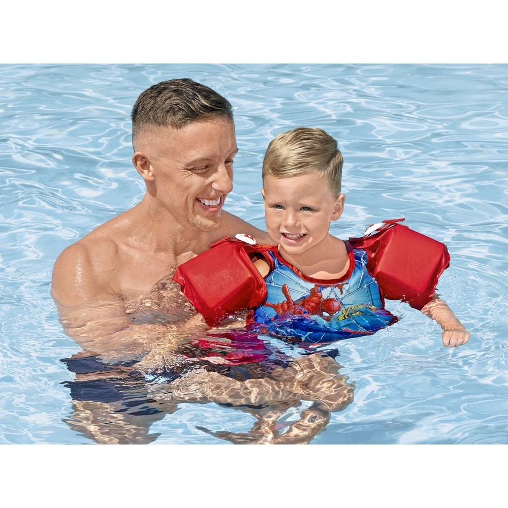 Bestway 98795 Plávacia Vesta s Rukávnikami Spiderman Marvel, 3-6rokov