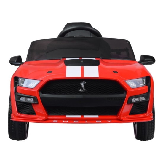 JOKO Elektrické Autíčko Ford Mustang Shelby GT500, penové kolesá, kožené sedadlo, FM Rádio, červené