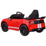 JOKO Elektrické Autíčko Ford Mustang Shelby GT500, penové kolesá, kožené sedadlo, FM Rádio, červené