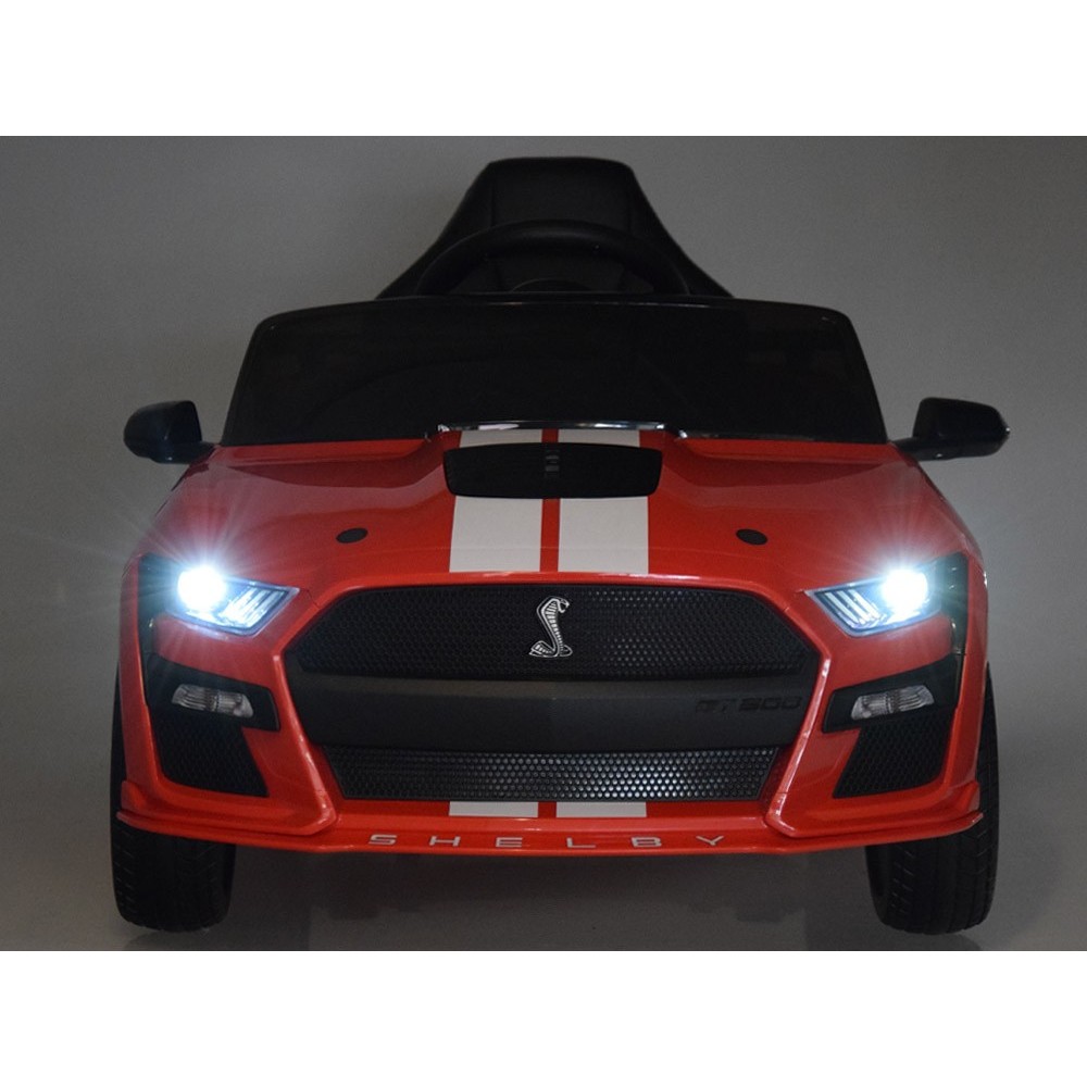 JOKO Elektrické Autíčko Ford Mustang Shelby GT500, penové kolesá, kožené sedadlo, FM Rádio, červené