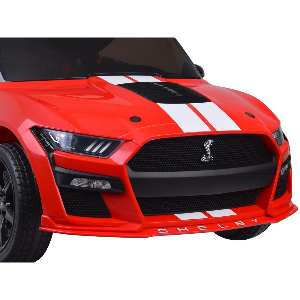 JOKO Elektrické Autíčko Ford Mustang Shelby GT500, penové kolesá, kožené sedadlo, FM Rádio, červené
