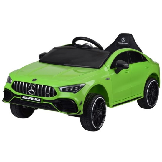 JOKO Elektrické Autíčko Mercedes AMG CLA 45s 4x4, penové kolesá, kožené sedadlo, Efekt HOJDANIA, zelené