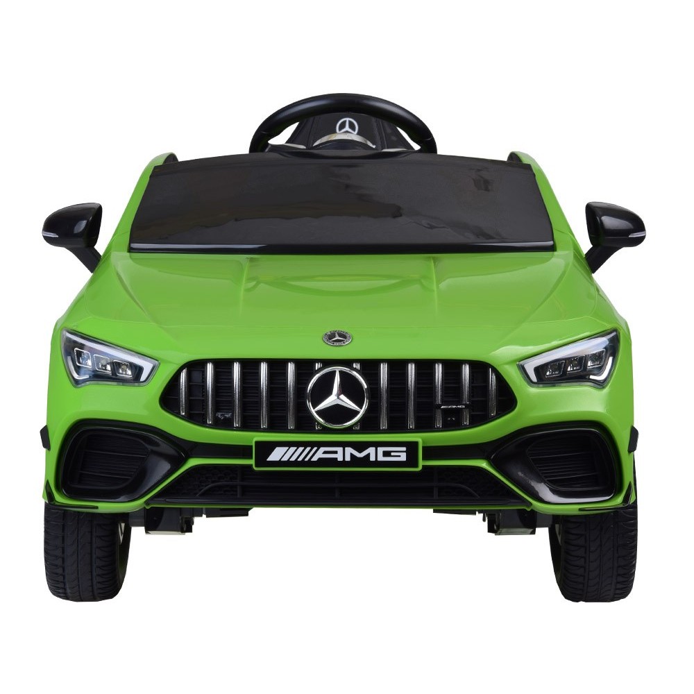 JOKO Elektrické Autíčko Mercedes AMG CLA 45s 4x4, penové kolesá, kožené sedadlo, Efekt HOJDANIA, zelené