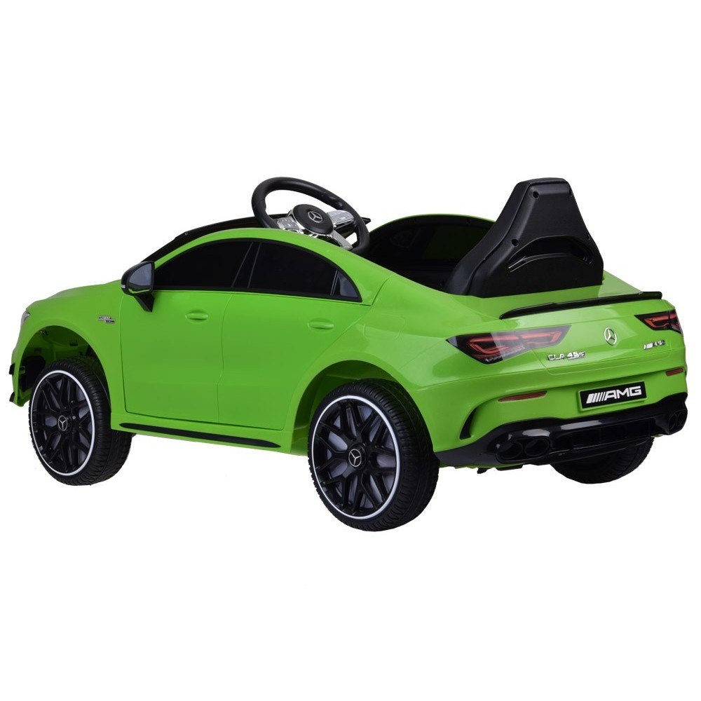 JOKO Elektrické Autíčko Mercedes AMG CLA 45s 4x4, penové kolesá, kožené sedadlo, Efekt HOJDANIA, zelené