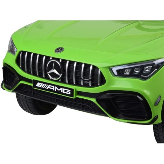 JOKO Elektrické Autíčko Mercedes AMG CLA 45s 4x4, penové kolesá, kožené sedadlo, Efekt HOJDANIA, zelené