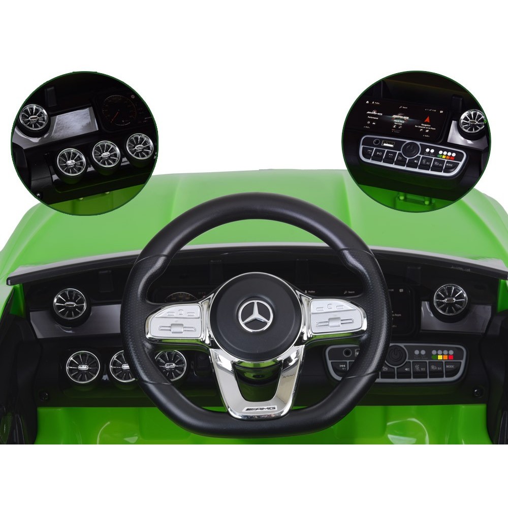 JOKO Elektrické Autíčko Mercedes AMG CLA 45s 4x4, penové kolesá, kožené sedadlo, Efekt HOJDANIA, zelené