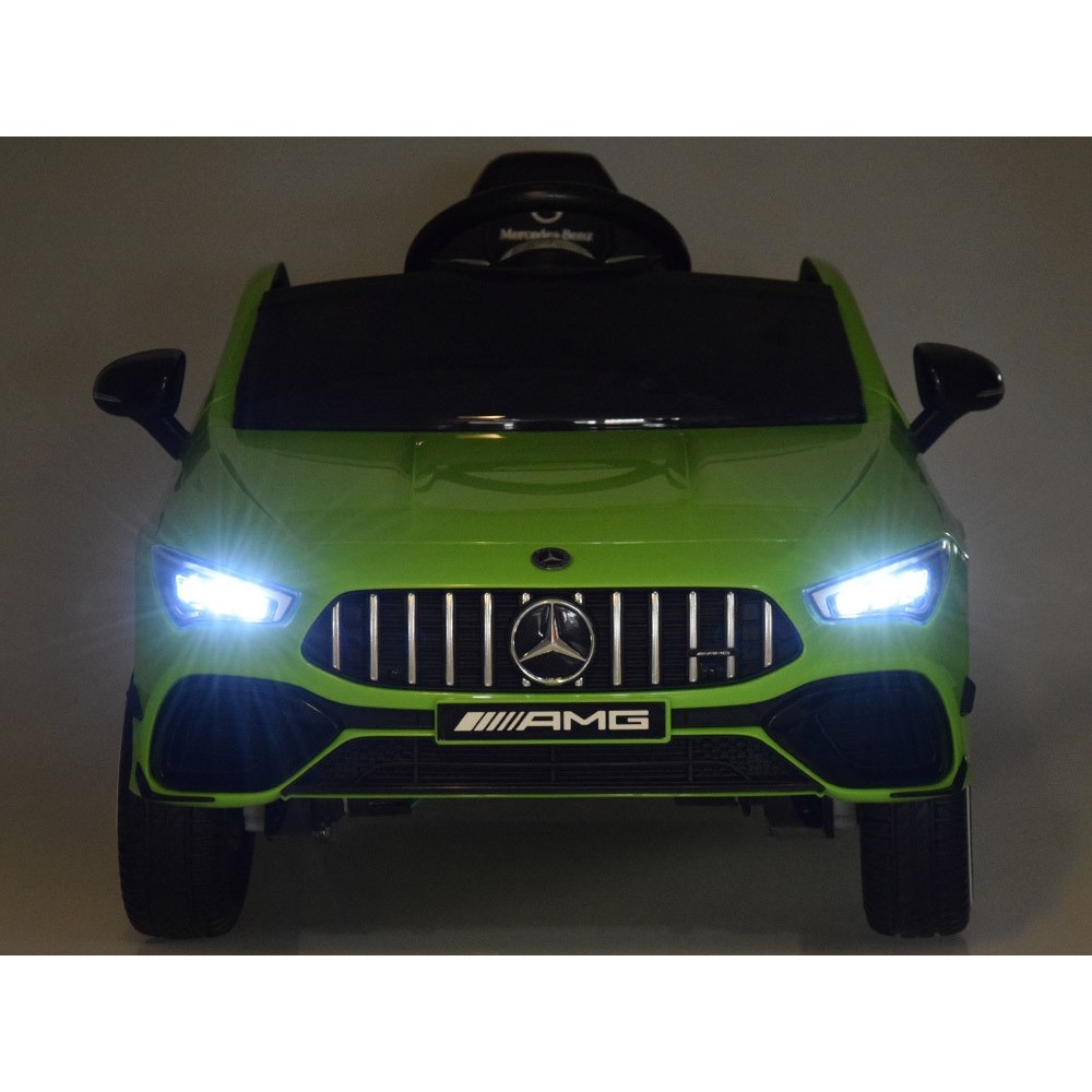 JOKO Elektrické Autíčko Mercedes AMG CLA 45s 4x4, penové kolesá, kožené sedadlo, Efekt HOJDANIA, zelené