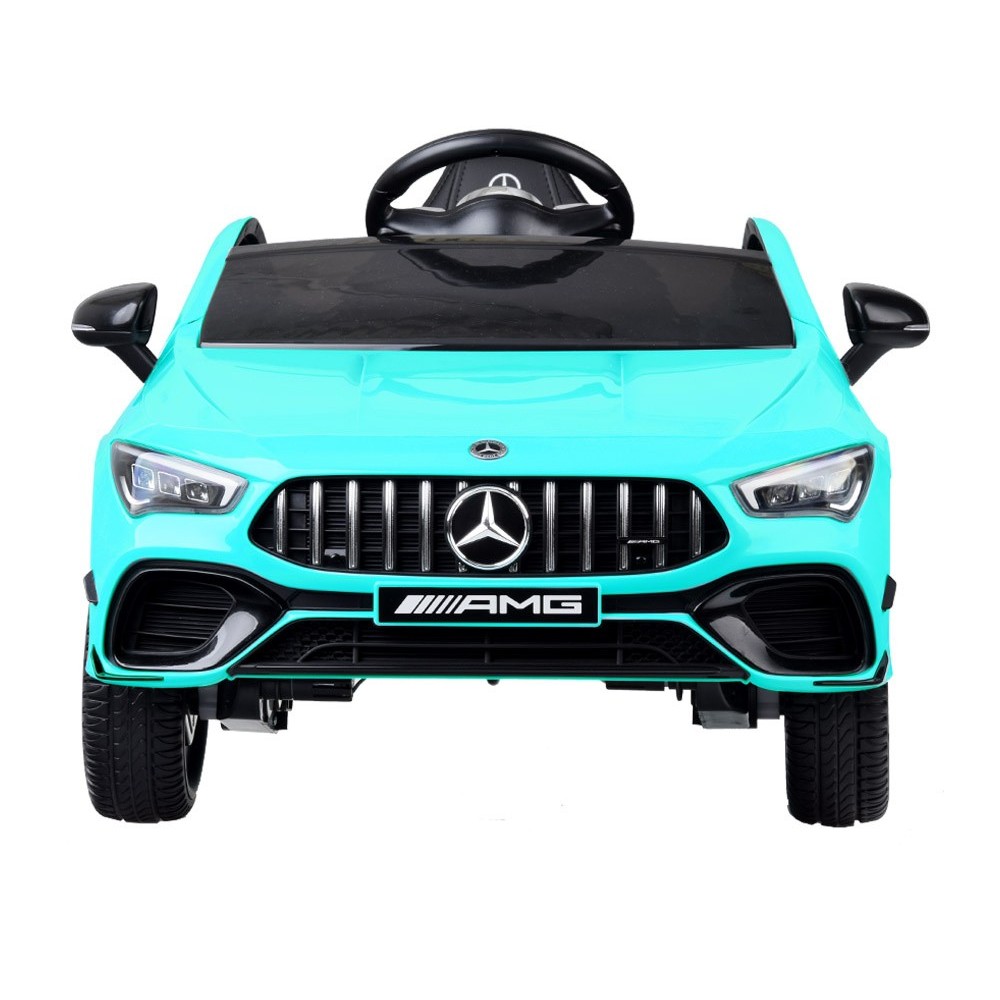 JOKO Elektrické Autíčko Mercedes AMG CLA 45s 4x4, penové kolesá, kožené sedadlo, Efekt HOJDANIA, modré