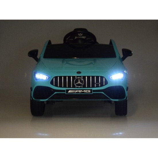 JOKO Elektrické Autíčko Mercedes AMG CLA 45s 4x4, penové kolesá, kožené sedadlo, Efekt HOJDANIA, modré