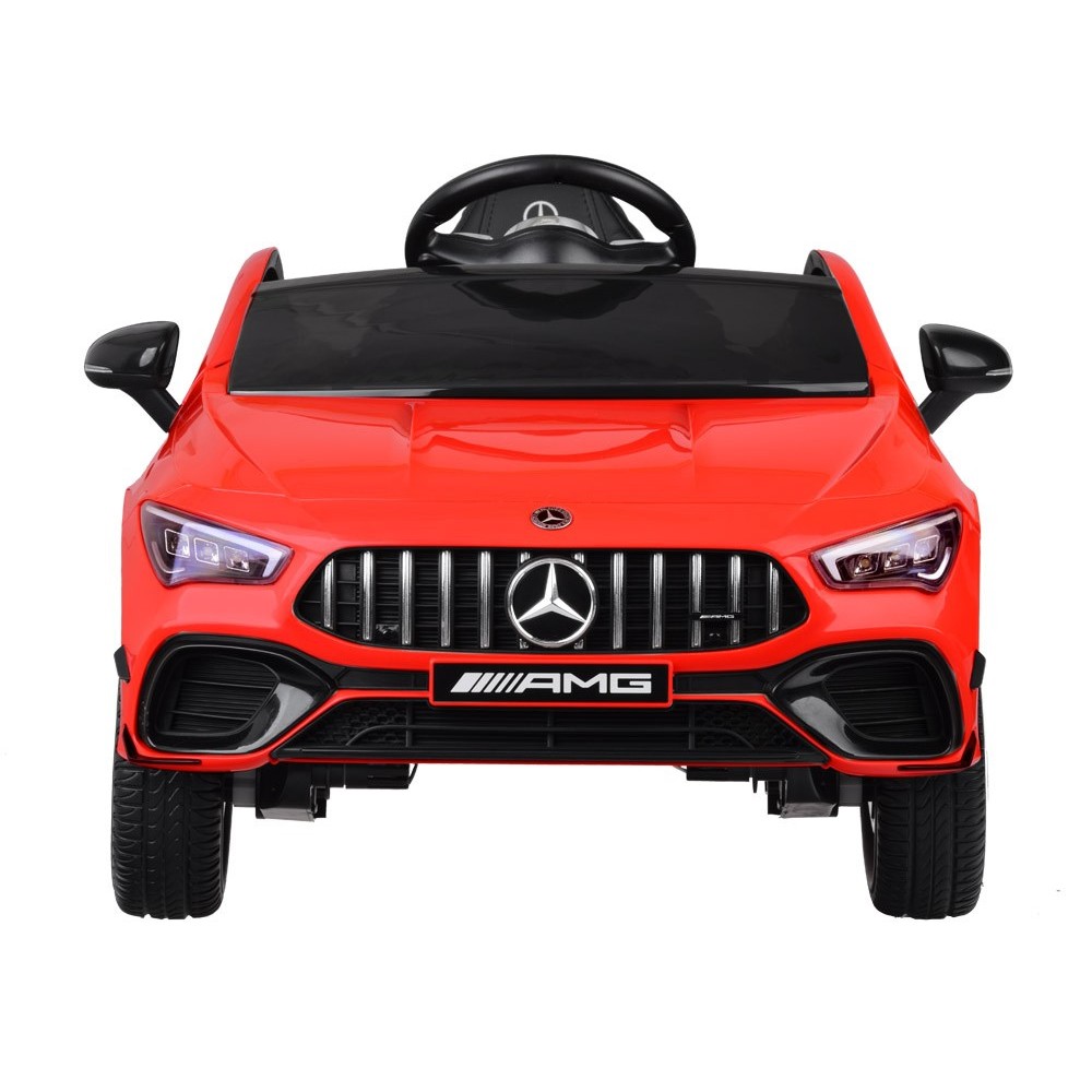 JOKO Elektrické Autíčko Mercedes AMG CLA 45s 4x4, penové kolesá, kožené sedadlo, Efekt HOJDANIA, červené