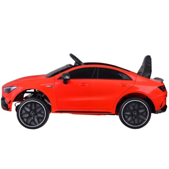JOKO Elektrické Autíčko Mercedes AMG CLA 45s 4x4, penové kolesá, kožené sedadlo, Efekt HOJDANIA, červené