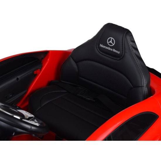 JOKO Elektrické Autíčko Mercedes AMG CLA 45s 4x4, penové kolesá, kožené sedadlo, Efekt HOJDANIA, červené