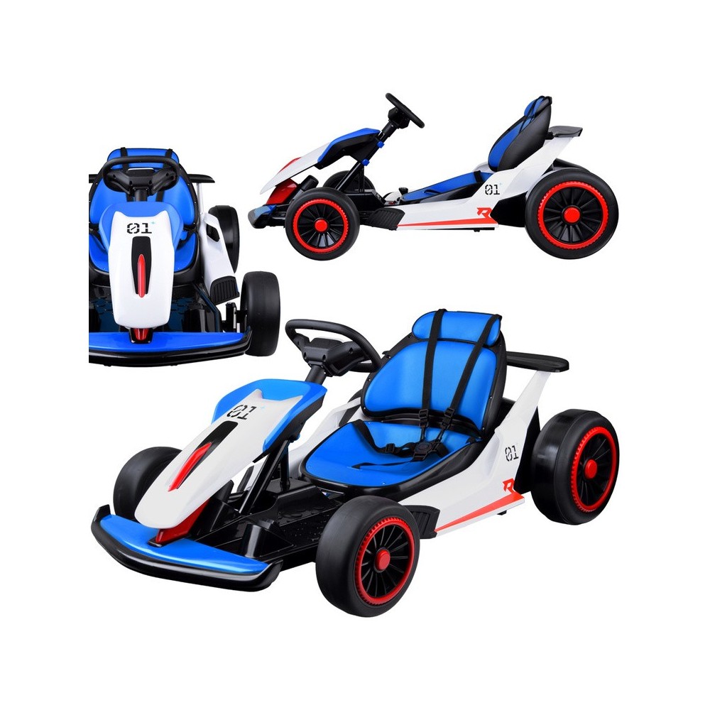JOKO Elektrické Autíčko Motokára Gokart s Funkciou Drift 2x200W 24V, Penové kolesá, modrá