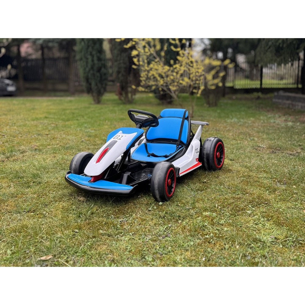 JOKO Elektrické Autíčko Motokára Gokart s Funkciou Drift 2x200W 24V, Penové kolesá, modrá