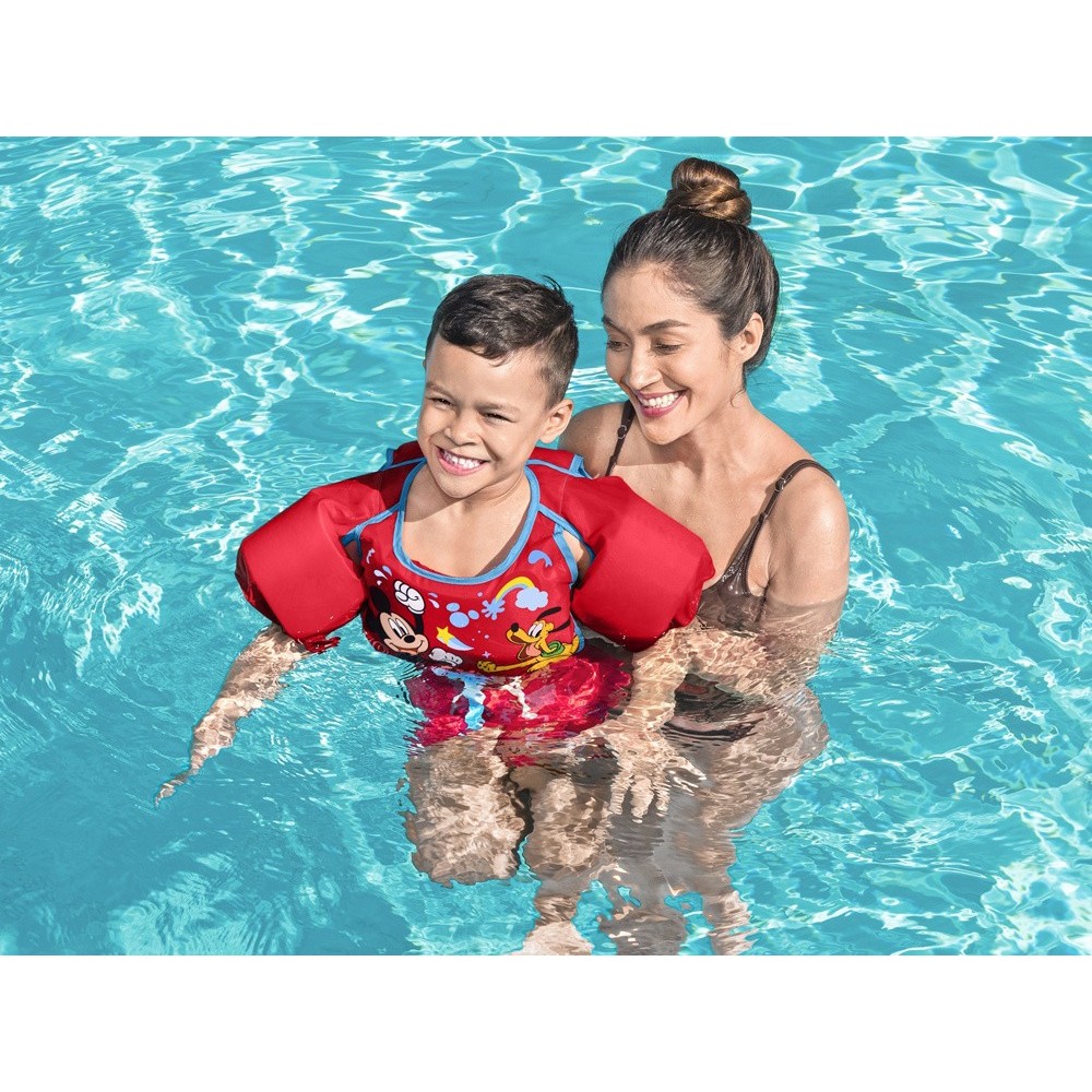 Bestway 9101C Plávacia Vesta s Rukávnikami Disney Mickey Mouse, 3-6rokov