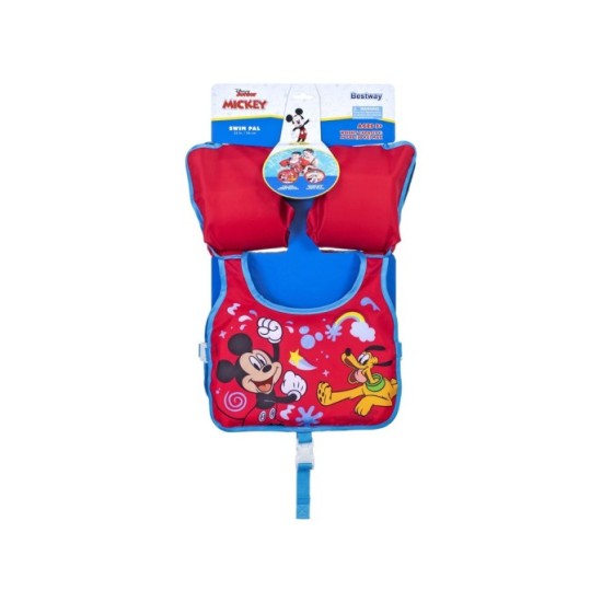 Bestway 9101C Plávacia Vesta s Rukávnikami Disney Mickey Mouse, 3-6rokov