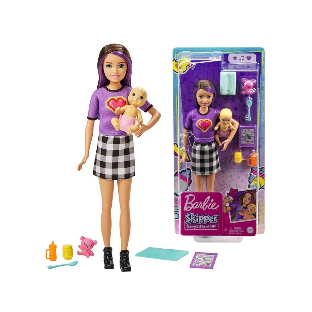 Mattel Bábika Barbie Opatrovateľka s Bábätkom + medvedík