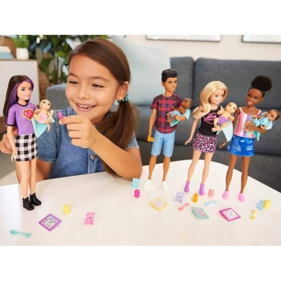 Mattel Bábika Barbie Opatrovateľka s Bábätkom + medvedík